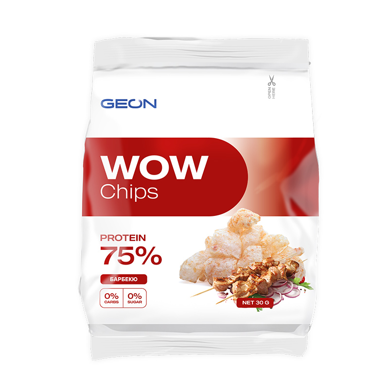 GEON WOW CHIPS, 75% белка, 30 г, вкус: барбекю