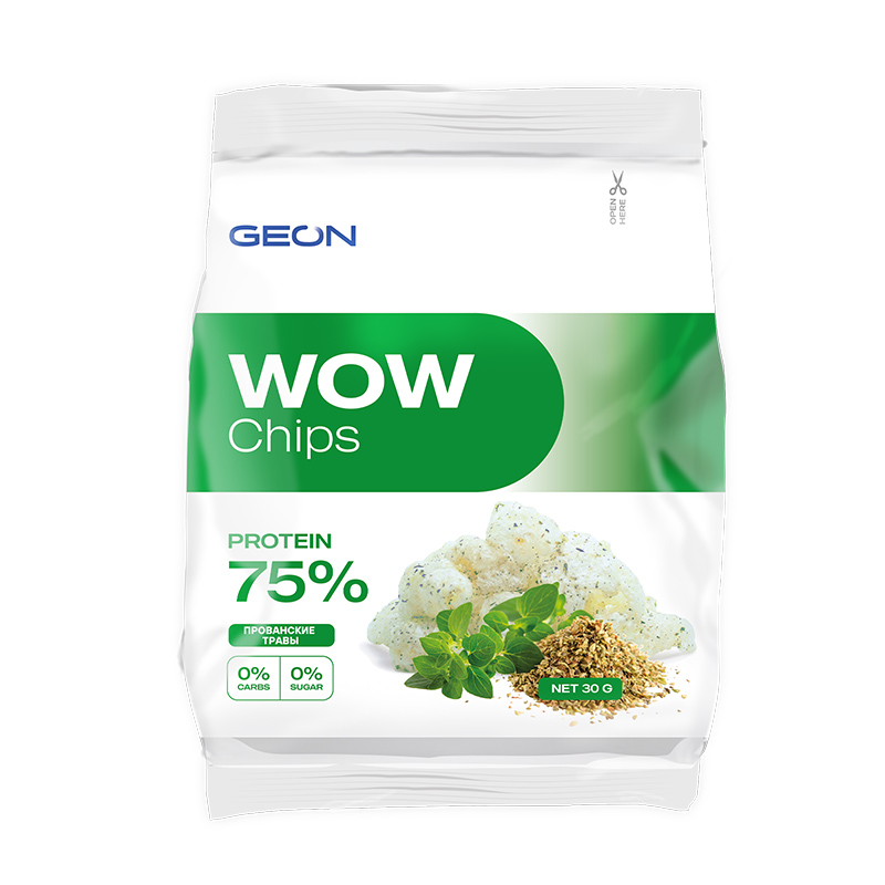 GEON WOW CHIPS, 75% белка, 30 г, вкус: прованские травы