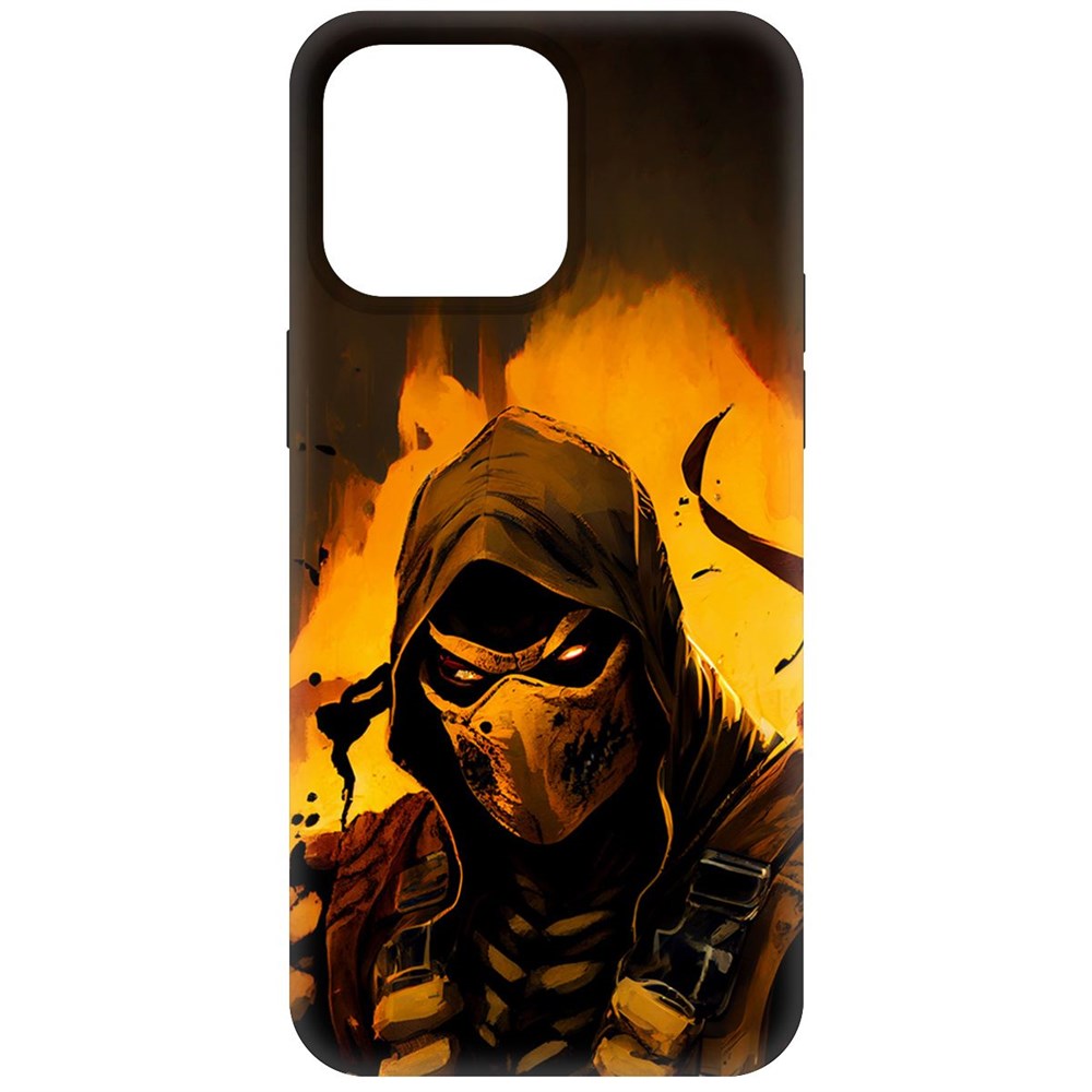 

Чехол-накладка Krutoff Soft Case Мортал Комбат. Скорпион для iPhone 15 Pro Max черный