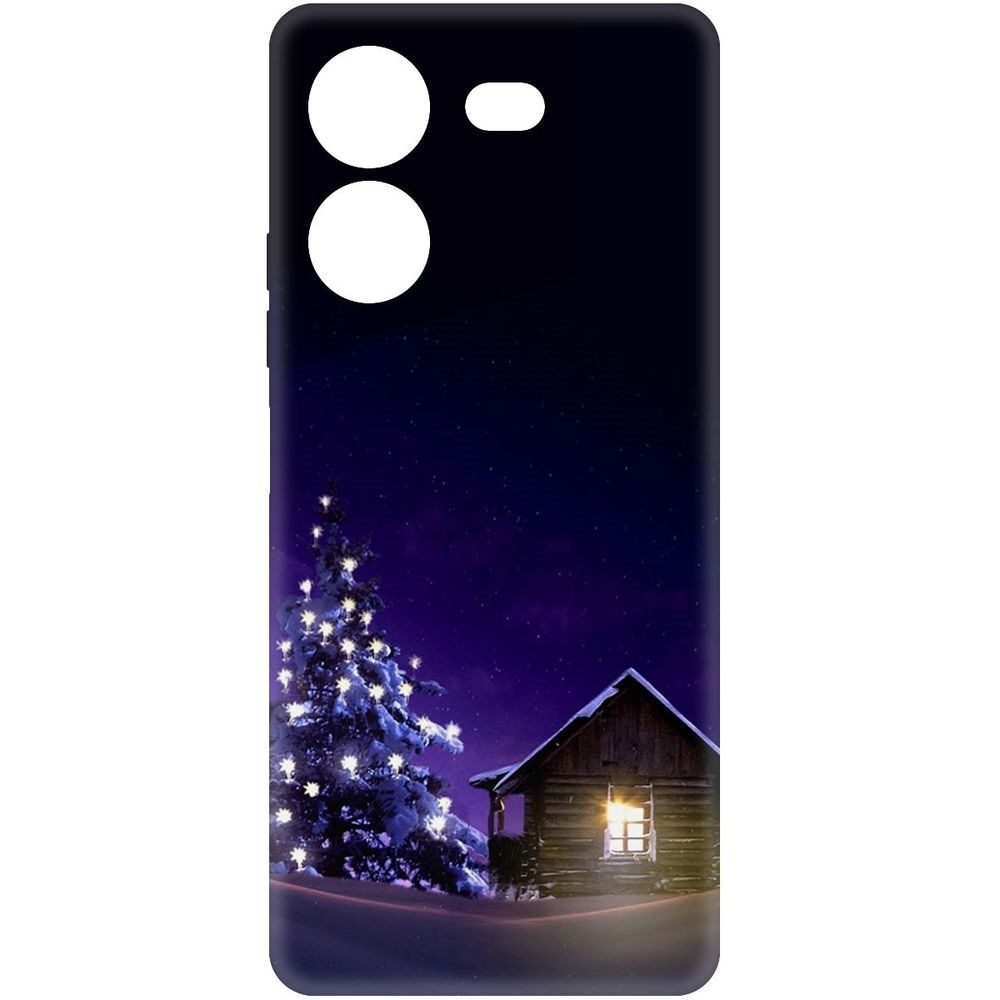 

Чехол-накладка Krutoff Soft Case Зимний домик для TECNO Pova 5 Pro черный