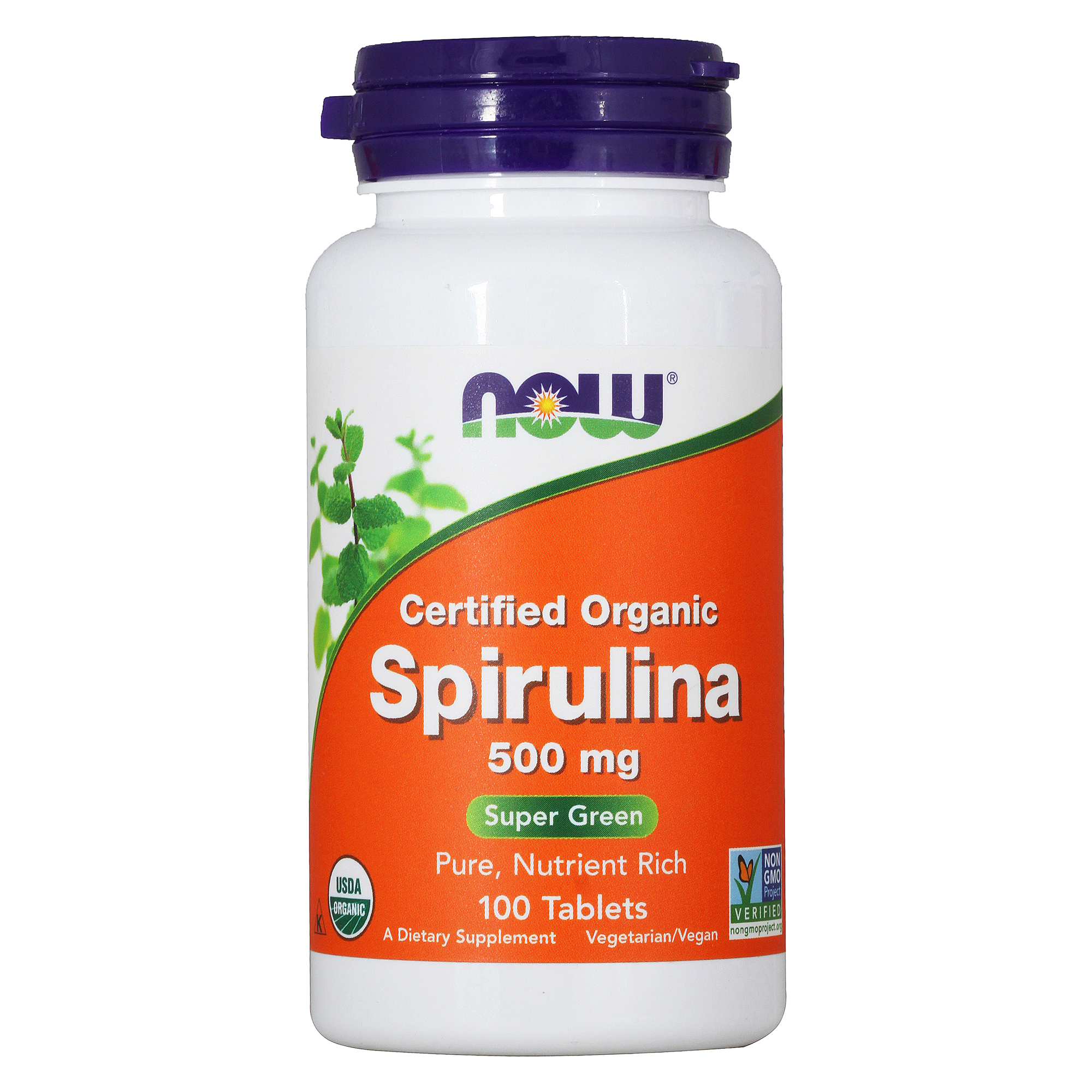 фото Now spirulina 500 мг, 100 таб