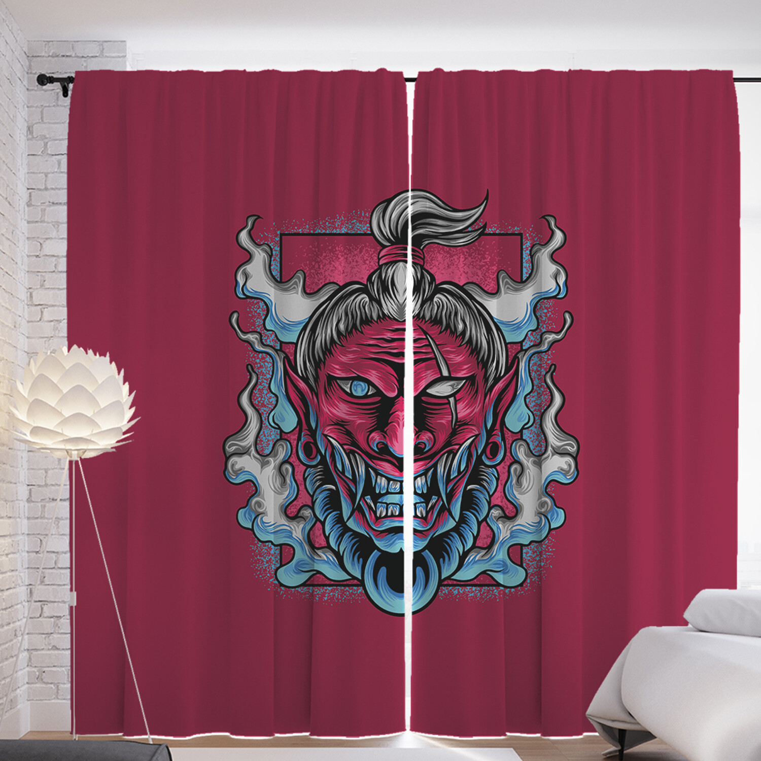 

Фотошторы для кухни и спальни JoyArty "Зловещая маска" 145x265 см, Зловещая маска