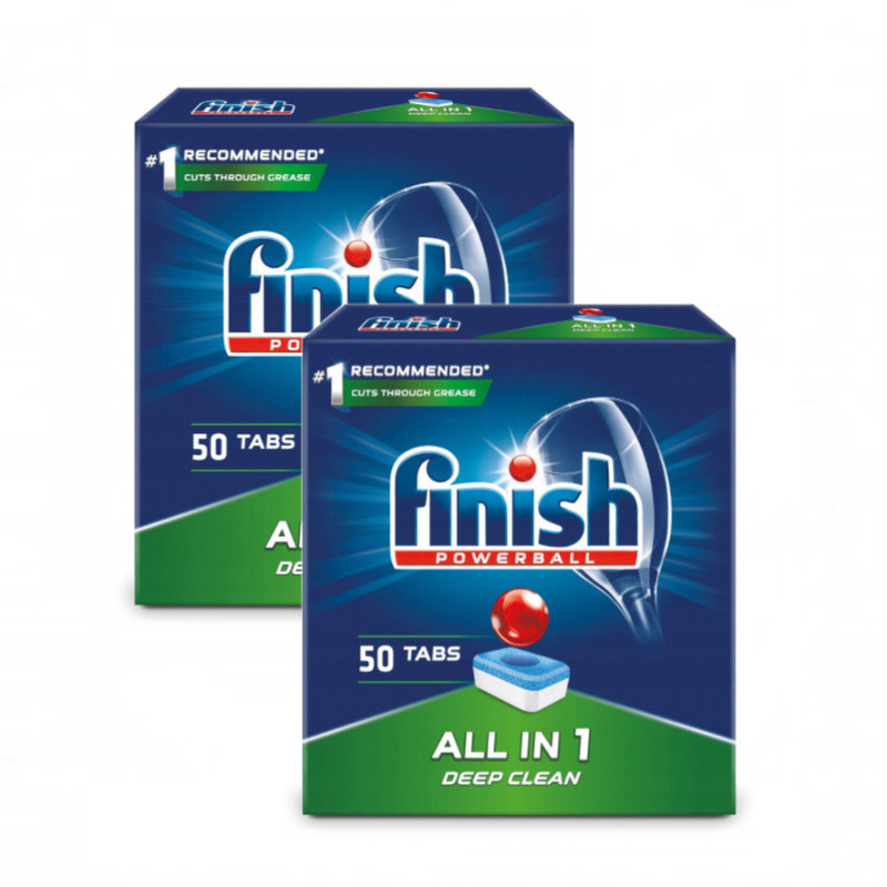 фото Таблетки для посудомоечной машины finish all in 1 deep clean, 50шт x 2 упаковки