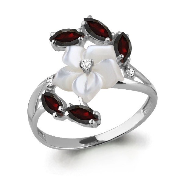 

Кольцо из серебра с гранатом р.  Aquamarine 6571103_925_р, 6571103_925_р
