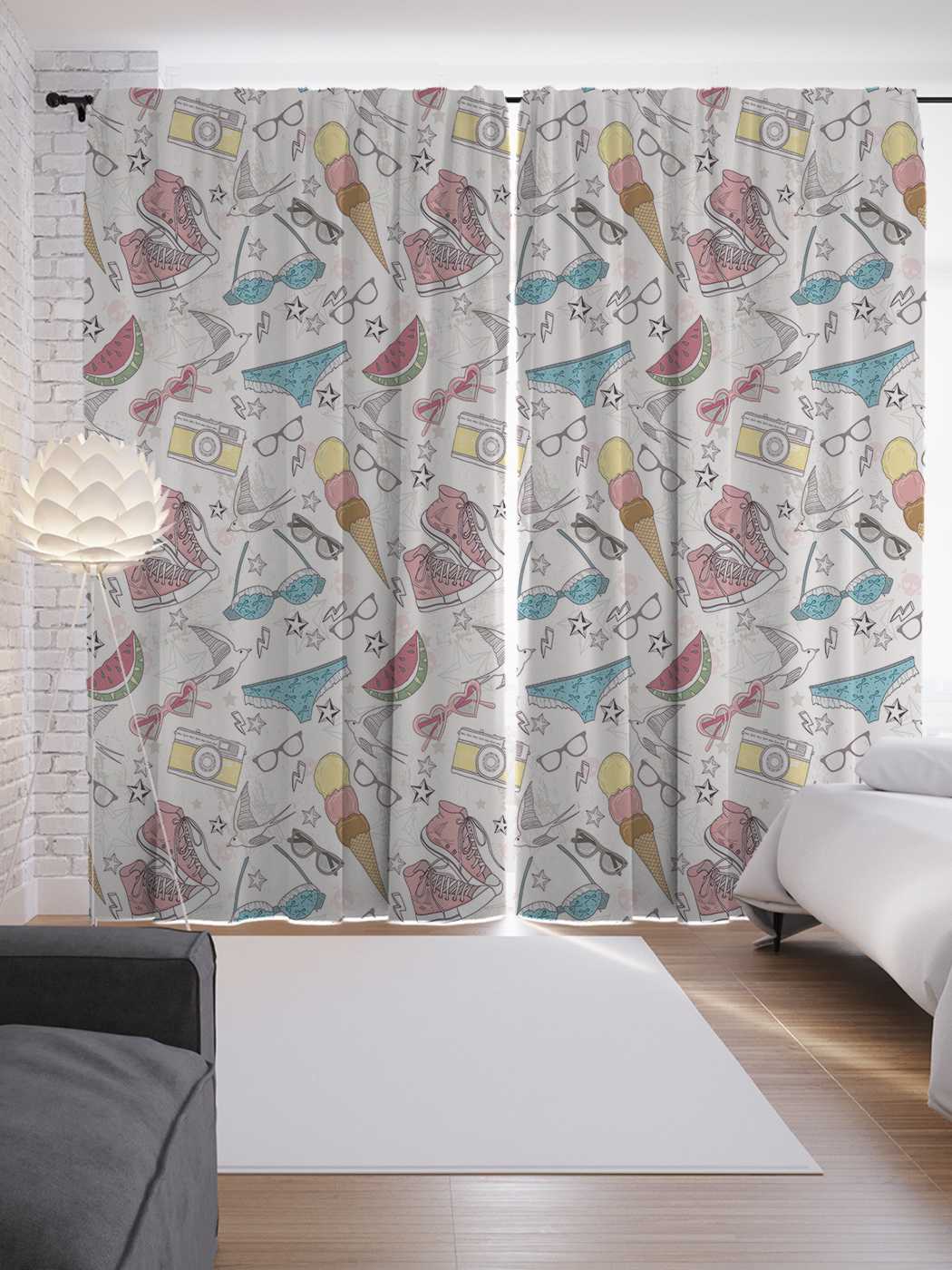 фото Шторы joyarty с фотопечатью "летний отдых" из сатена, 290х265 см