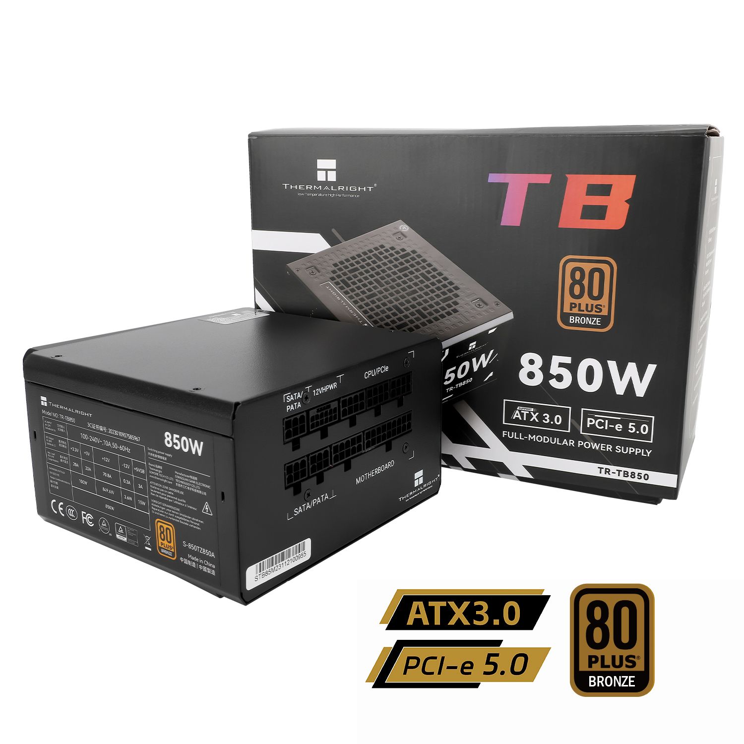 

Блок питания компьютера Thermalright TR-TB850 850W, Черный, TR-TB850
