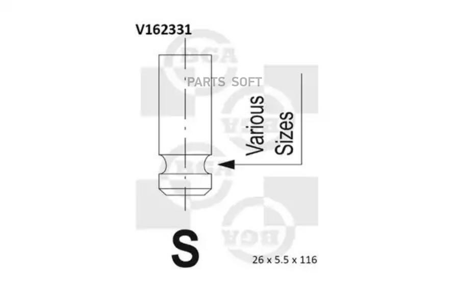 

BGA V162331 Клапан двигателя выпускной