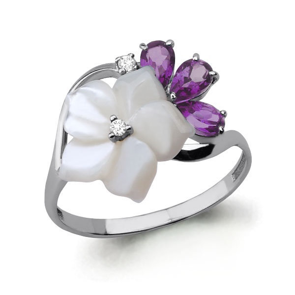 

Кольцо из серебра с аметистом р. , Aquamarine 6571404_925_р, 6571404_925_р