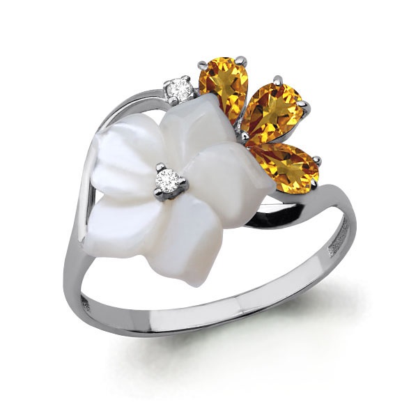 

Кольцо из серебра с цитрином р. , Aquamarine 6571406_925_р, 6571406_925_р