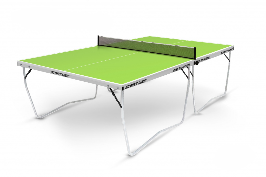 фото Теннисный стол start line hobby evo outdoor зеленый лайм, всепогодный, для улицы, с сеткой