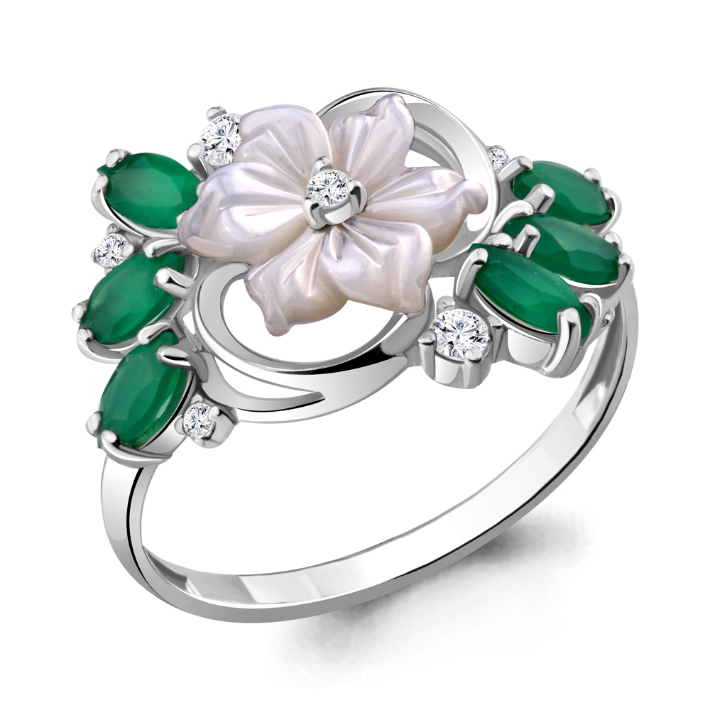 

Кольцо из серебра с агатом р. , Aquamarine 6571509А_925_р, 6571509А_925_р