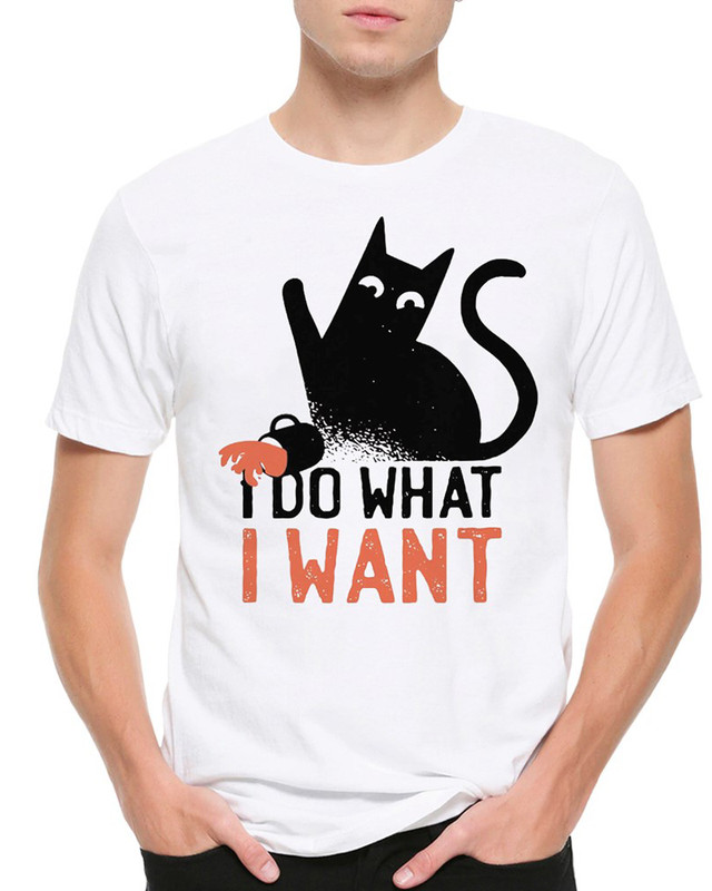 

Футболка мужская Dream Shirts Кот Хулиган I Do What I Want белая XS, Белый, "Кот Хулиган I Do What I Want"