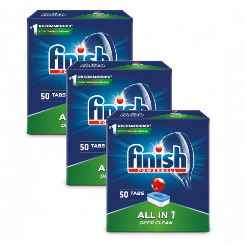 

Таблетки для посудомоечной машины Finish All in 1 Deep clean, 50шт x 3 упаковки, All in 1 Deep clean