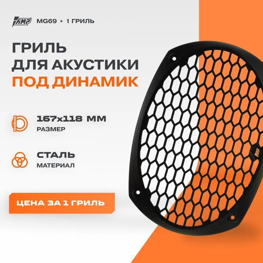 

Гриль для акустики AMP MG69 стальной (1 шт.), MG69