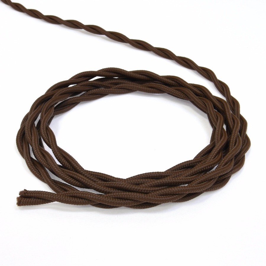фото Электрический кабель, провод витой в ретро стиле "винтаж", коричневый 3*1,5, 20м