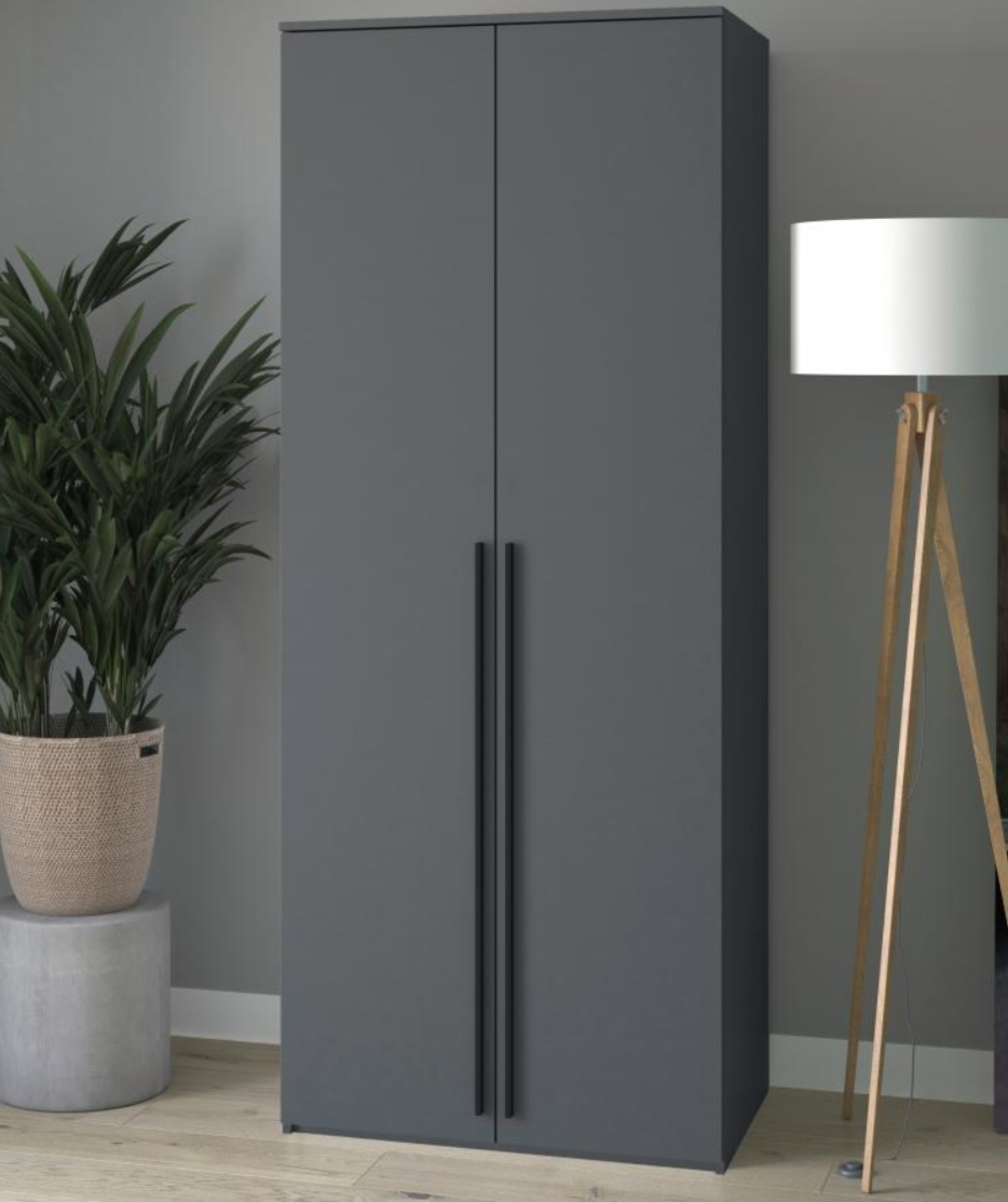 

Шкаф распашной QualisMebel Fiona 3 800х450х2300, графит, Серый, Fiona 3