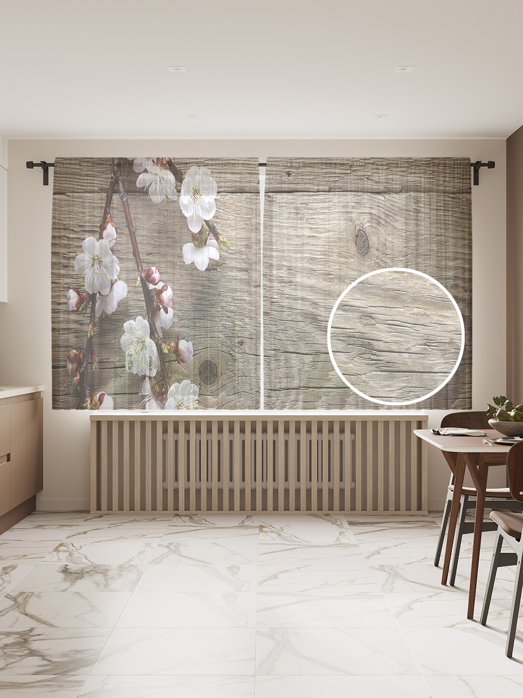 

Фототюль JoyArty "Цветущая ветка", 145x180 см (2 полотна со шторной лентой + 50 крючков), Цветущая ветка