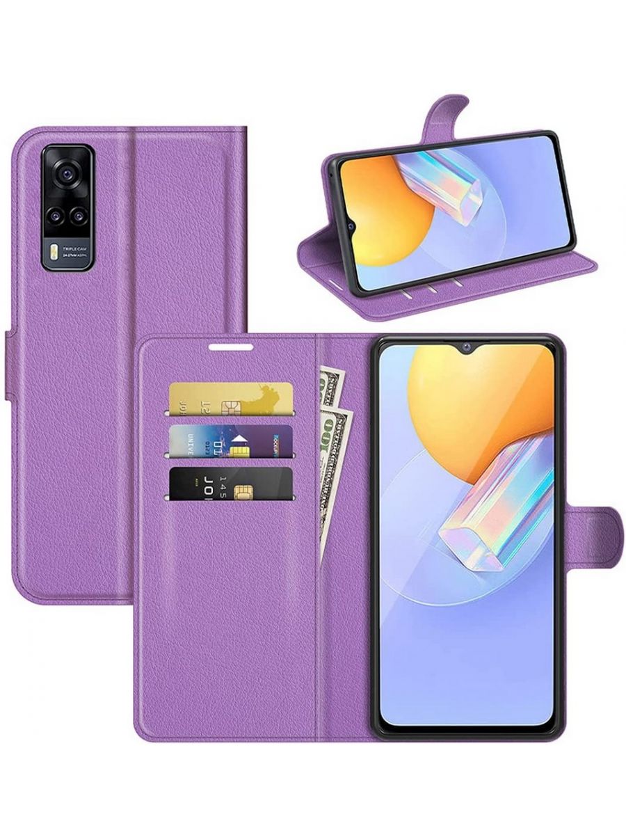 

Чехол Wallet для смартфона Vivo Y31 фиолетовый