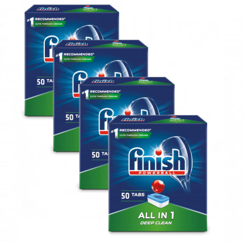 фото Таблетки для посудомоечной машины finish all in 1 deep clean, 50шт x 4 упаковки