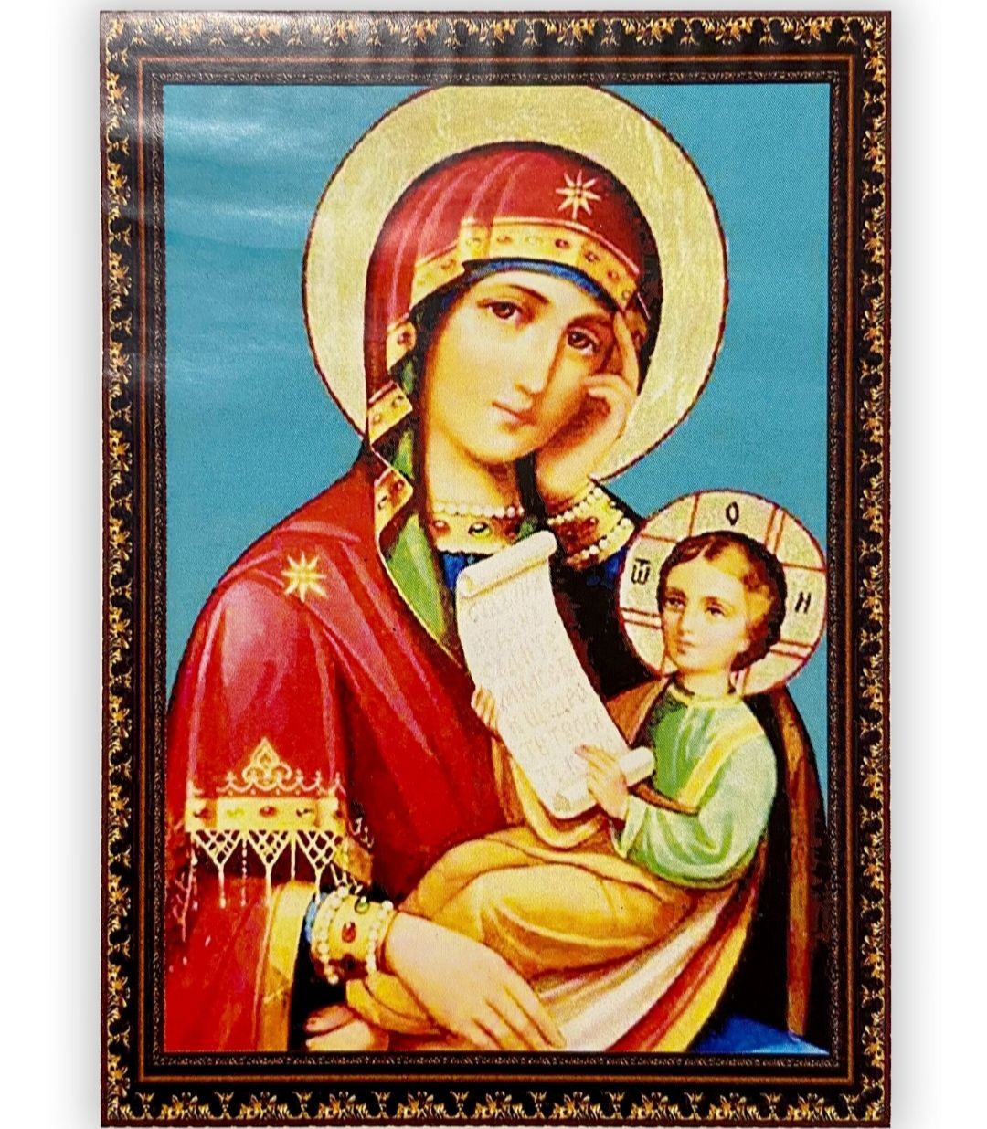 Алмазная мозаика Diamond Painting Икона Утоли мои печали на подрамнике 27x33