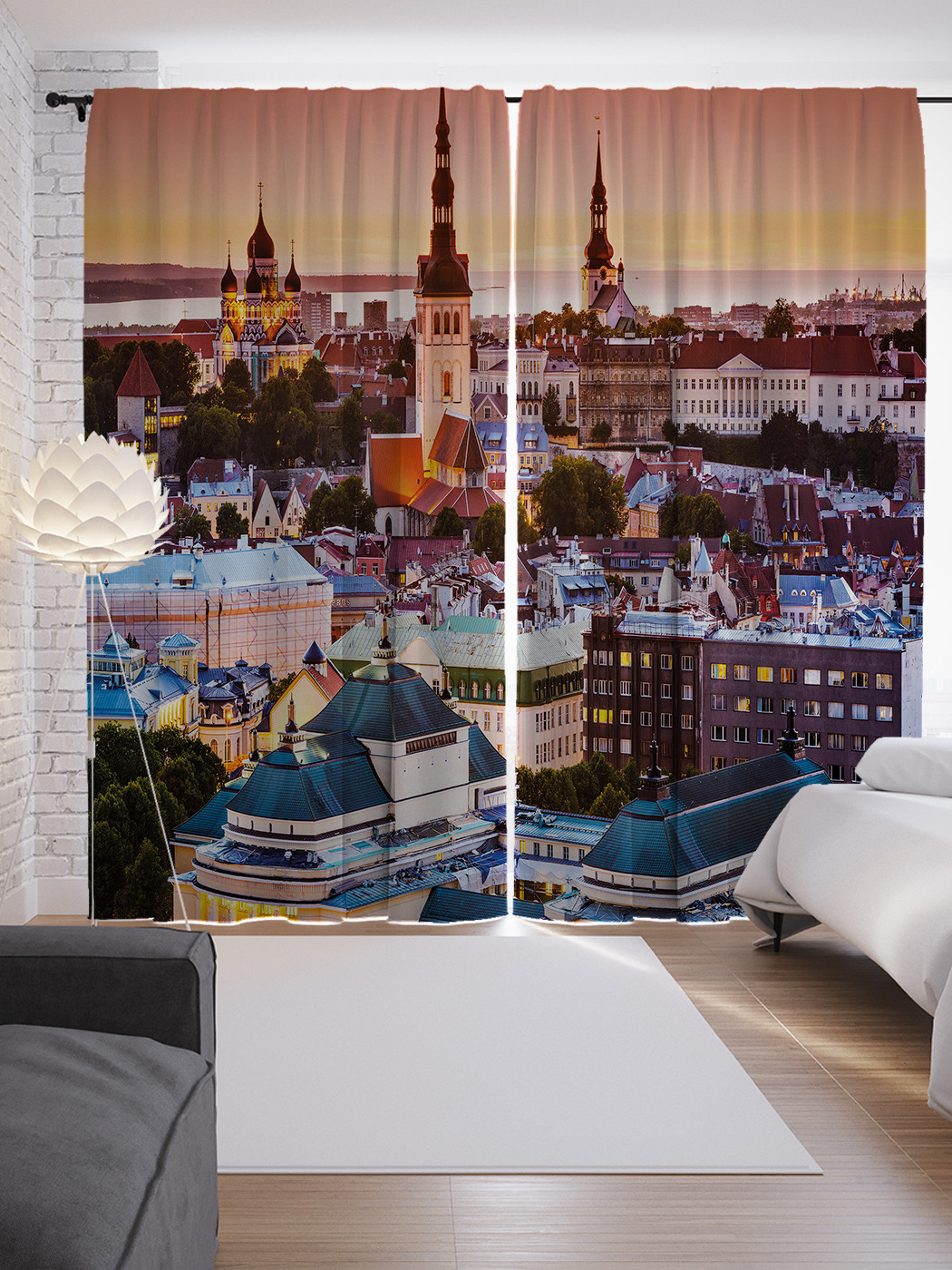 

Шторы JoyArty с фотопечатью "Ночной Таллин" из сатена, 290х265 см, Ночной Таллин