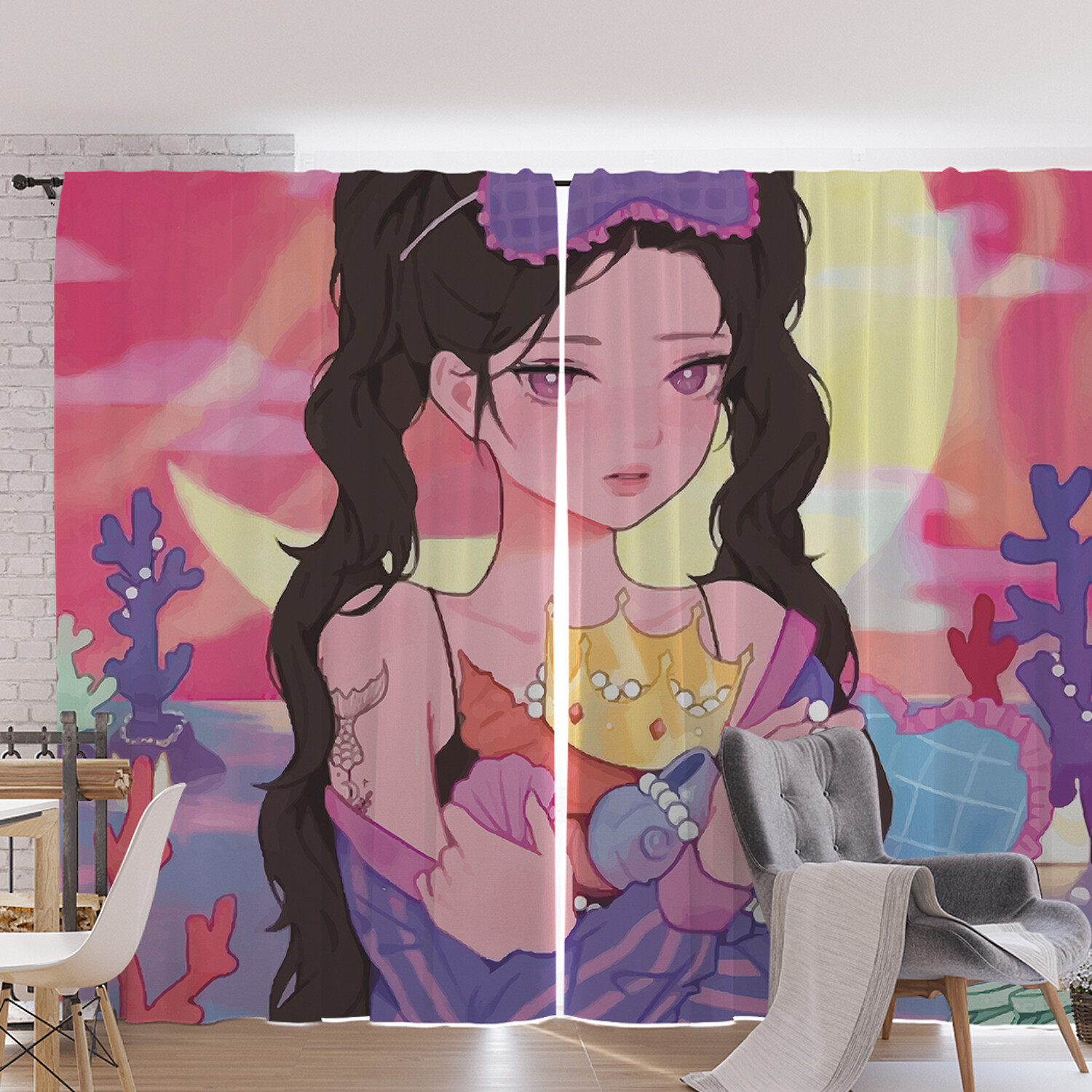 

Фотошторы для кухни и спальни JoyArty Oxford DeLuxe JoyArty "Морская дева" 170x265 см, Морская дева