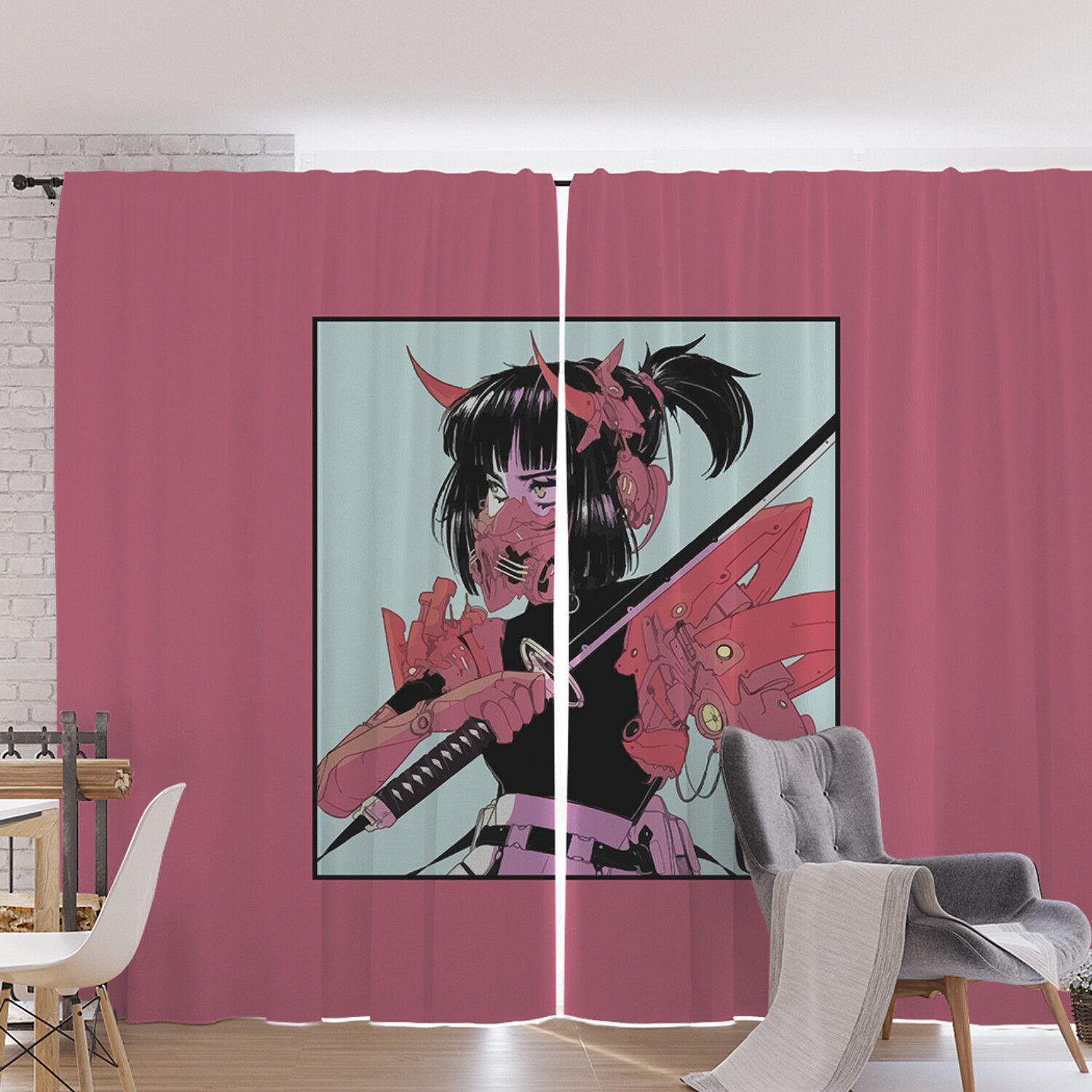 

Фотошторы для кухни и спальни JoyArty Oxford DeLuxe JoyArty "Девушка самурай" 170x265 см, Девушка самурай