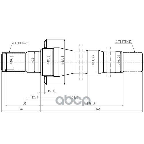 Полуось Zikmar z88130r