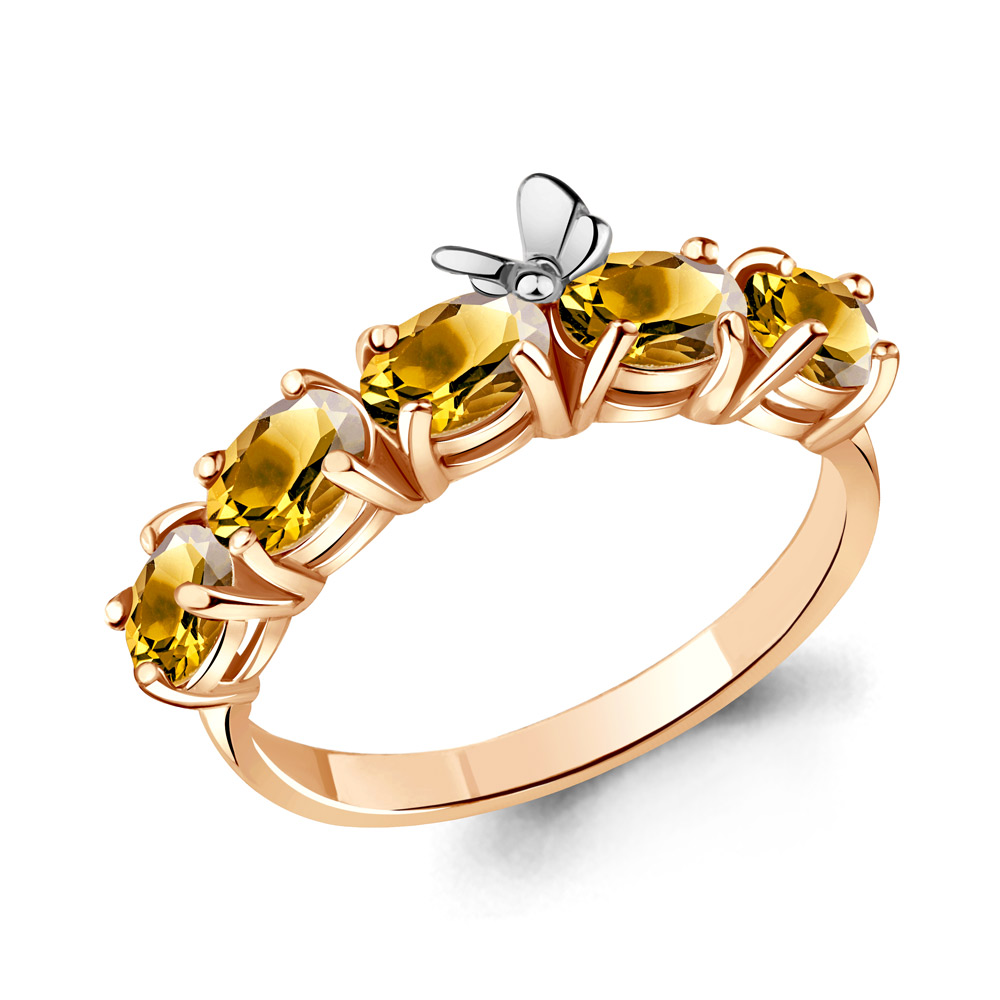 

Кольцо из серебра с цитрином р. , Aquamarine 6571706_925_з, 6571706_925_з