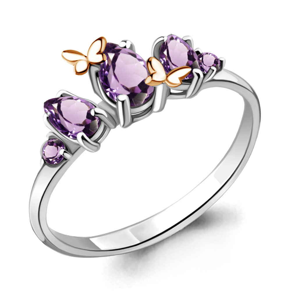 

Кольцо из серебра с аметистом р.  Aquamarine 6572104_925_р, 6572104_925_р