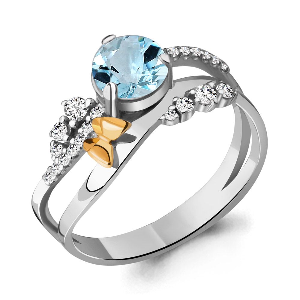 

Кольцо из серебра с топазом р.  Aquamarine 6572202А_925_р, 6572202А_925_р