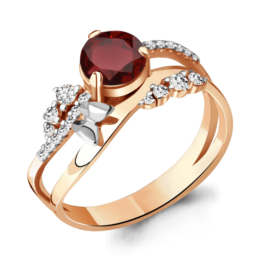 

Кольцо из серебра с гранатом р. , Aquamarine 6572203А_925_з, 6572203А_925_з