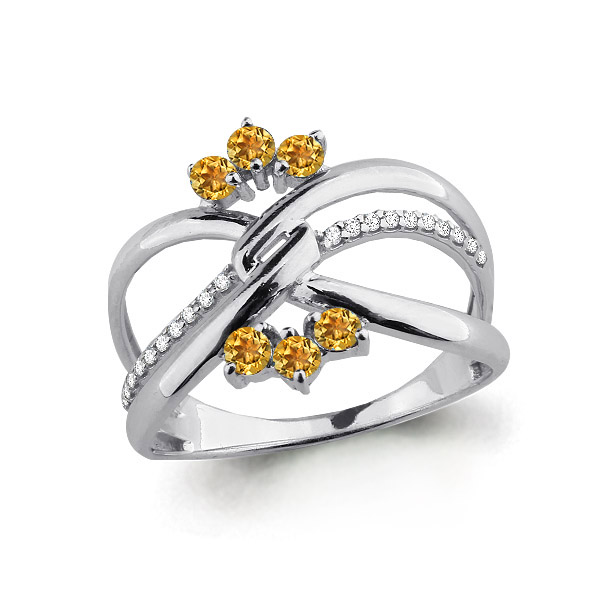 

Кольцо из серебра с цитрином р. 16,5 Aquamarine 6573406А_925_р, 6573406А_925_р