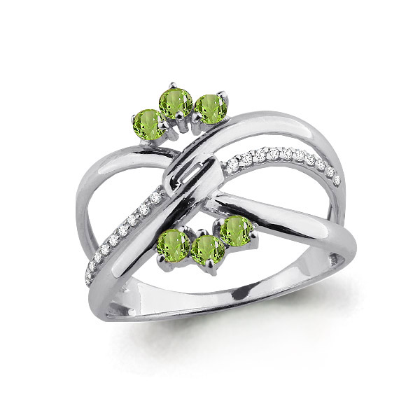 

Кольцо из серебра с хризолитом р.  Aquamarine 6573407А_925_р, 6573407А_925_р