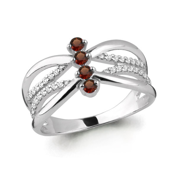 

Кольцо из серебра с гранатом р. 18,5 Aquamarine 6573903А_925_р, 6573903А_925_р