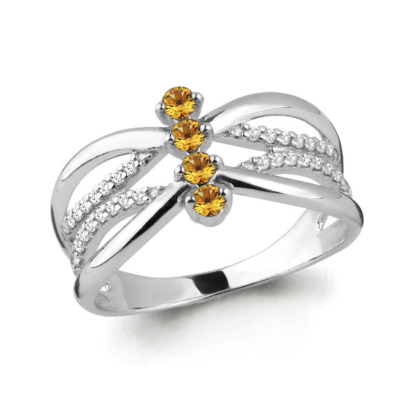 

Кольцо из серебра с цитрином р. 16,5 Aquamarine 6573906А_925_р, 6573906А_925_р