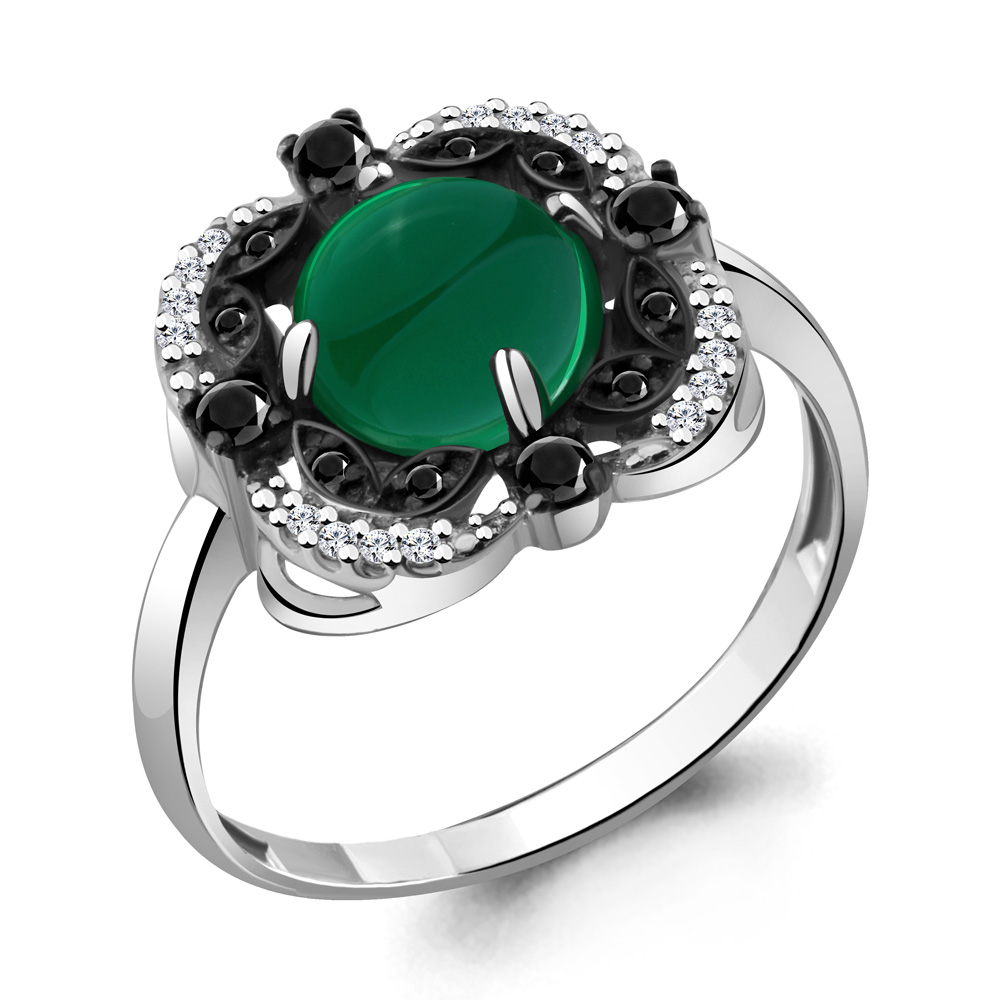

Кольцо из серебра с агатом р.  Aquamarine 6574209Ч_925_р, 6574209Ч_925_р