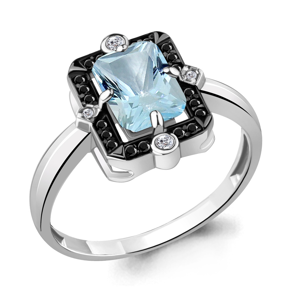 

Кольцо из серебра с топазом р.  Aquamarine 6574302Ч_925_р, 6574302Ч_925_р