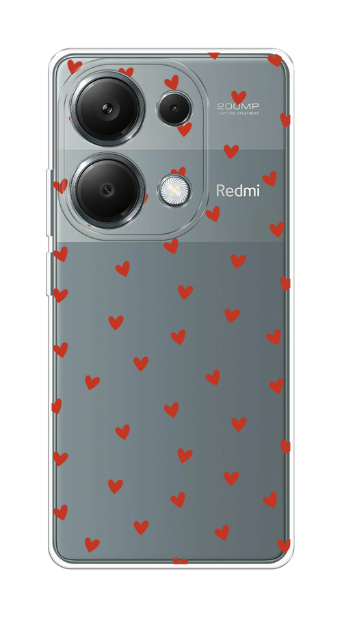 

Чехол на Xiaomi Redmi Note 13 Pro 4G "Red hearts", Красный;прозрачный, 321650-1