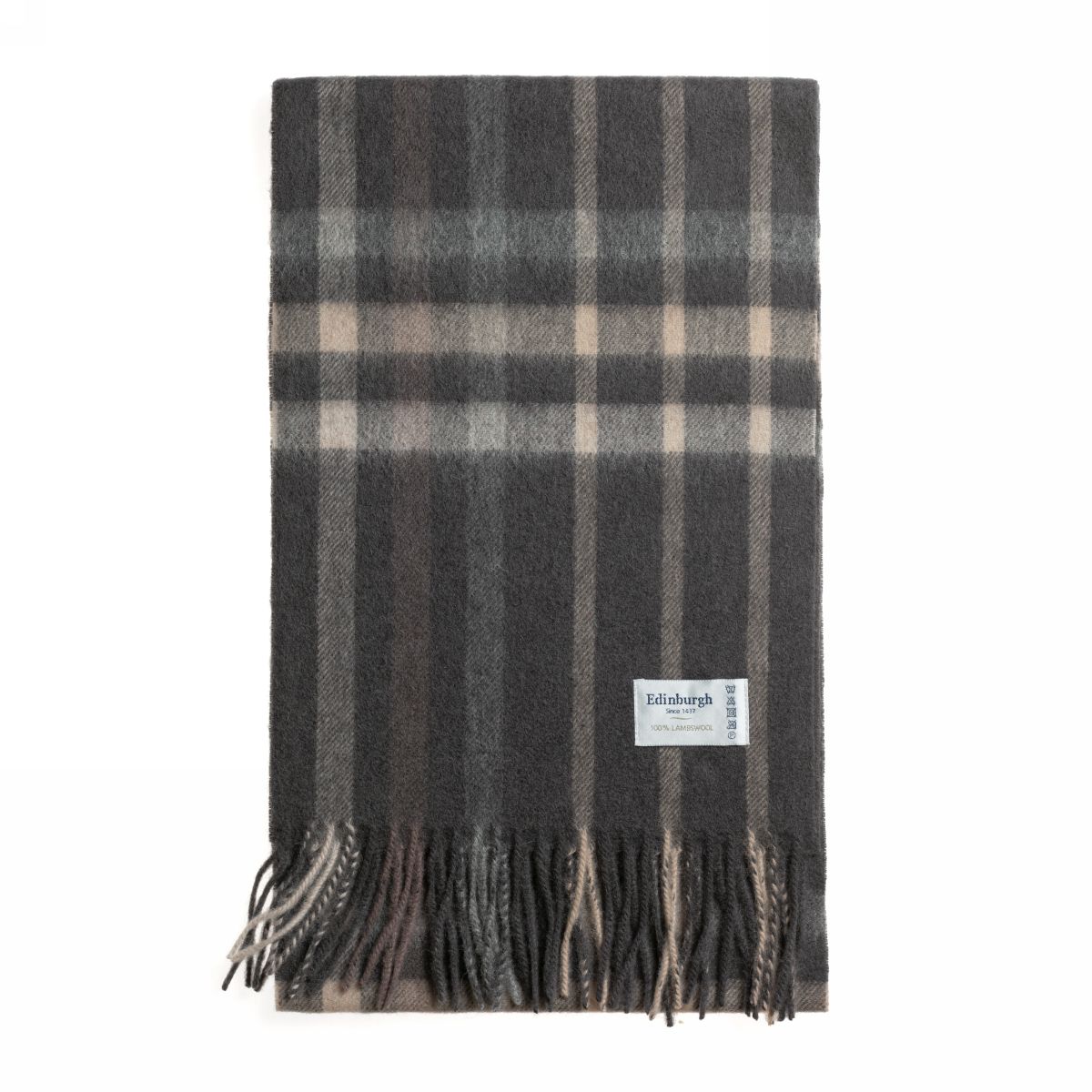 

Шарф унисекс Edinburgh Lambswool Scarf коричневый, 178х26 см, Серый, Lambswool Scarf