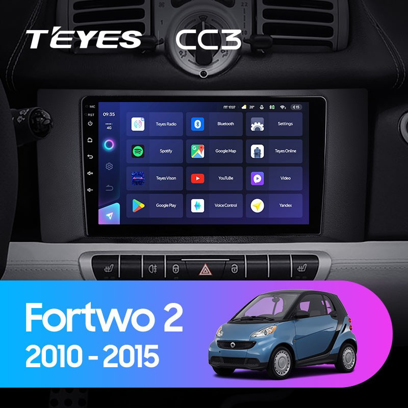 Штатная магнитола Teyes CC3L 4/64 Mercedes Benz Smart Fortwo 2 (2010-2015)