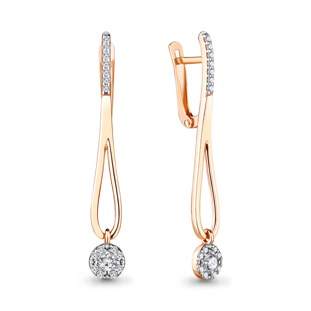 

Серьги подвески из серебра с фианитом Aquamarine 48501А_925_з, 48501А_925_з
