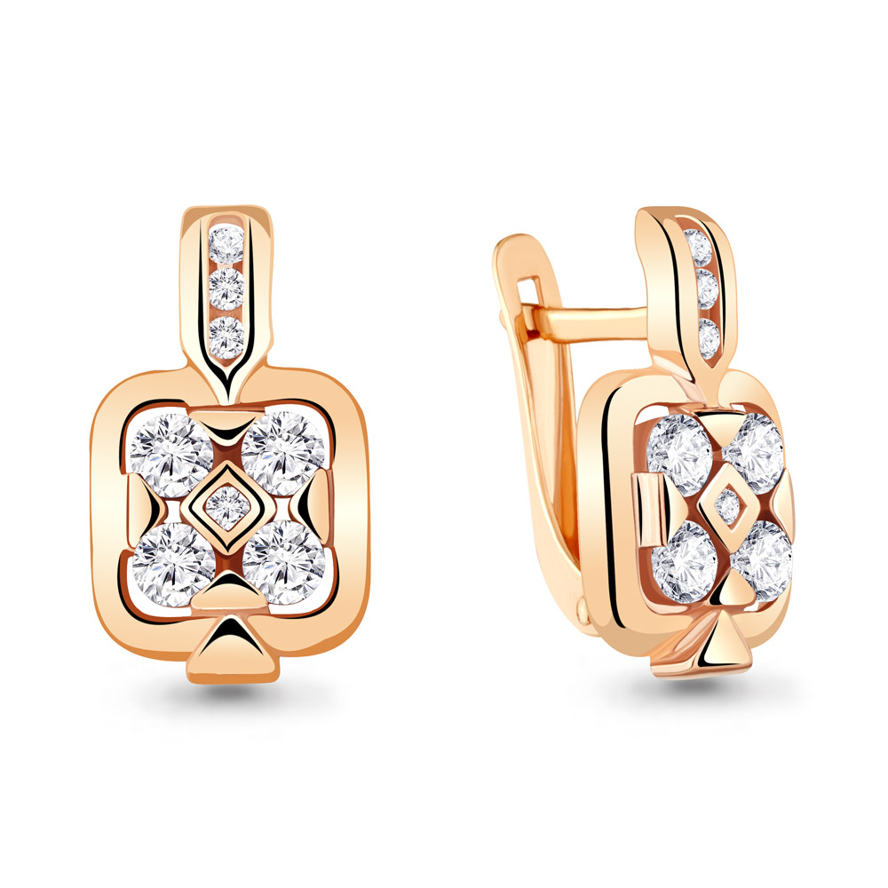 

Серьги из серебра с фианитом Aquamarine 48503А_925_з, 48503А_925_з
