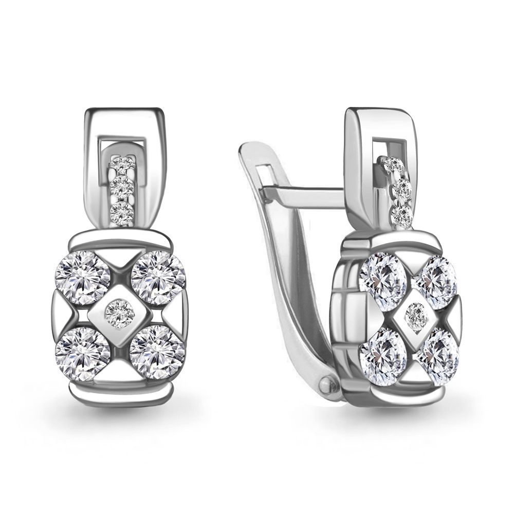 

Серьги из серебра с фианитом Aquamarine 48504А_925_р, 48504А_925_р
