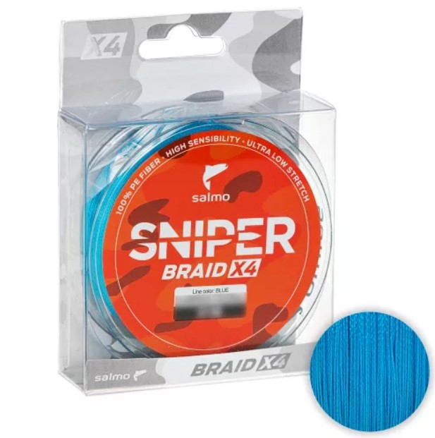 

Шнур Salmo Sniper Braid 91м. 0.14мм. BLUE, Синий, Sniper Braid