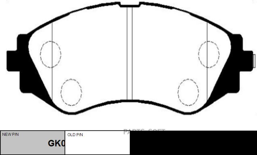 

Колодки тормозные CHEVROLET EPICA/EVANDA передние(нов.№ GK0434) 1шт CTR CKKD-6