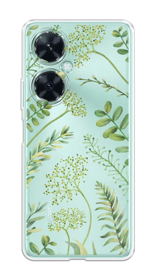 

Чехол на Huawei Nova 11i "Green Leaves", Зеленый;прозрачный, 6121750-1