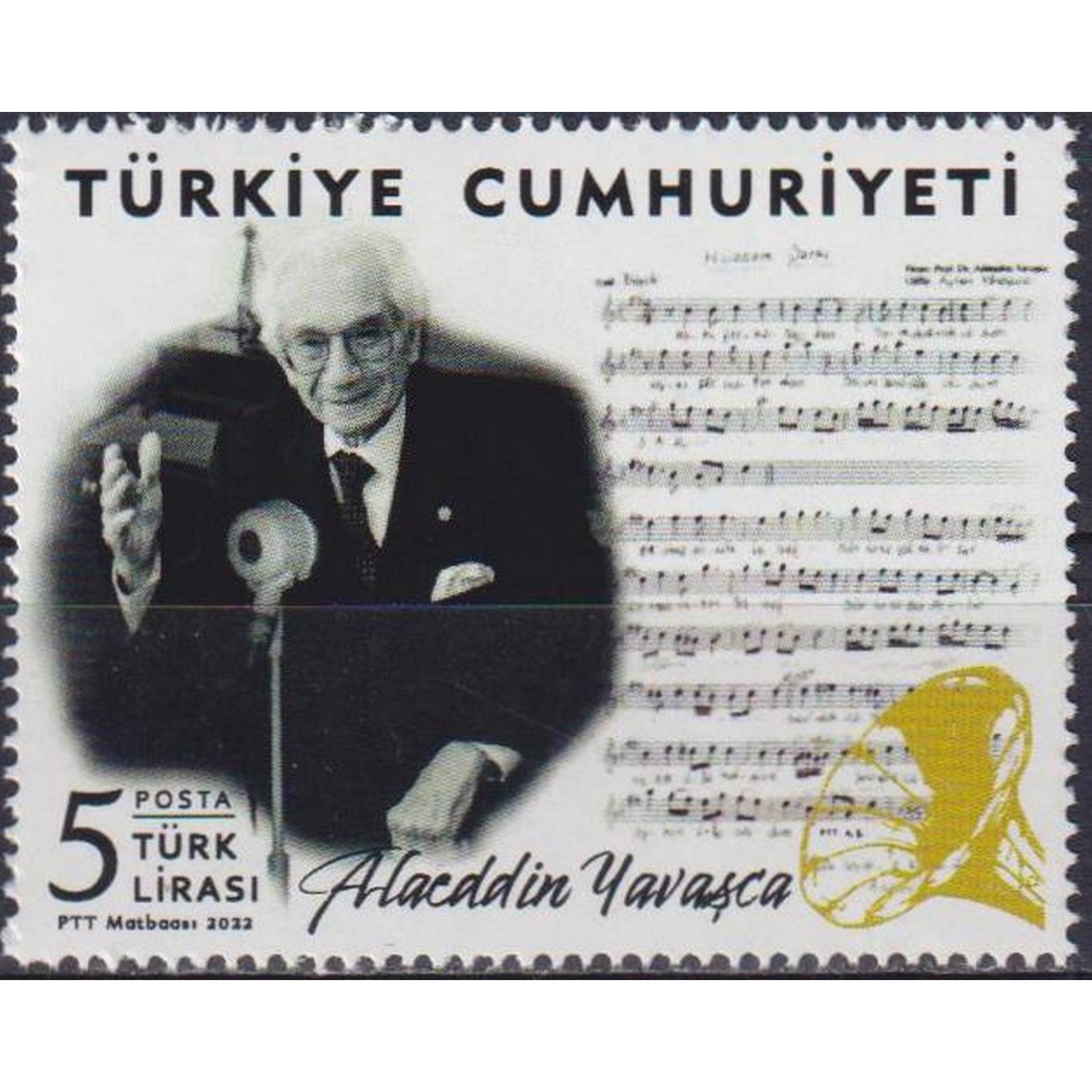

Почтовые марки Турция Алаэддин Явашка, 1926-2021 гг. Композиторы, Ноты, tr4647