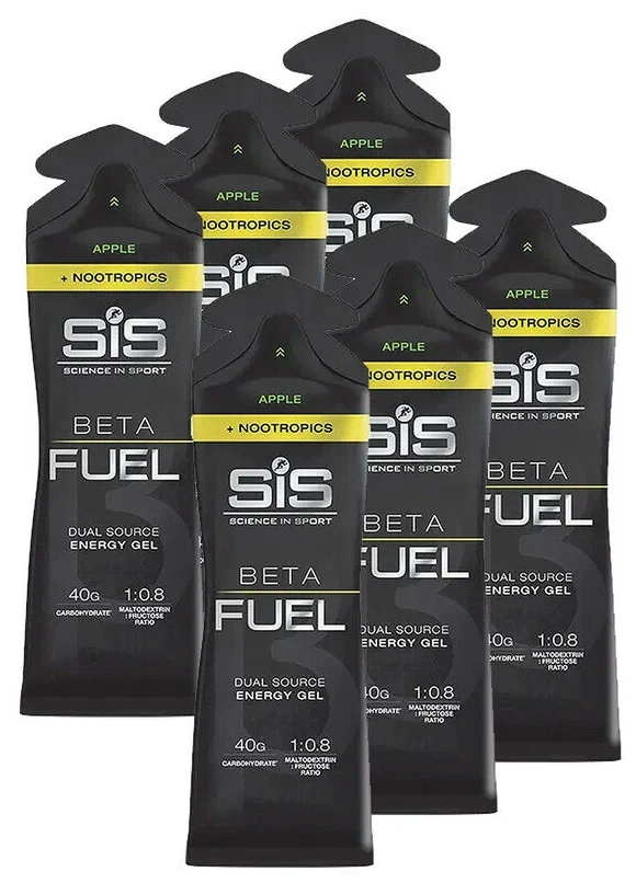 Энергетический гель SiS Beta Fuel + Nootropics Gel 6х60мл (Яблоко)