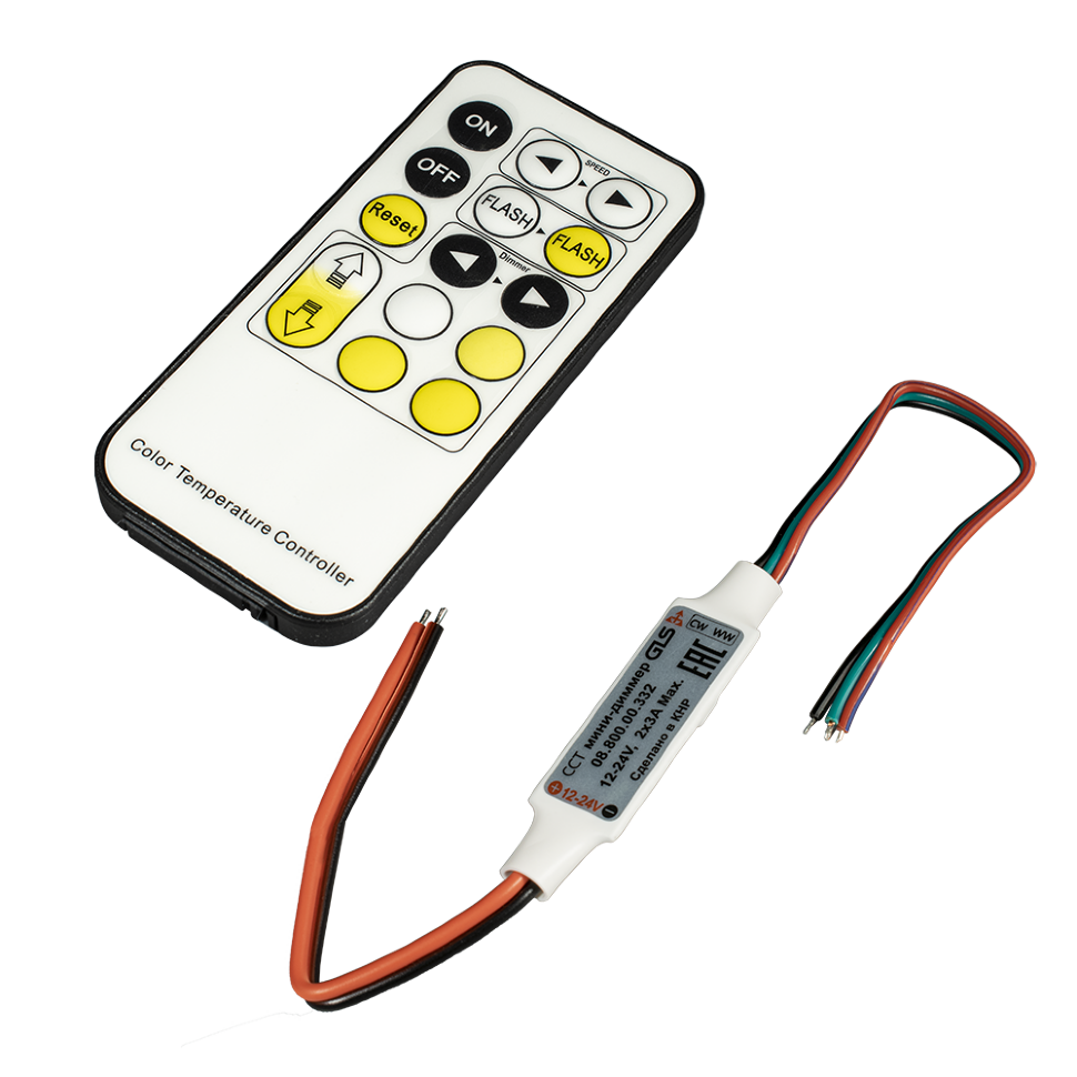 Диммер контроллер с пультом управления, GLS, 12/24В 2X3A умный беспроводной wi fi контроллер управления питанием securic